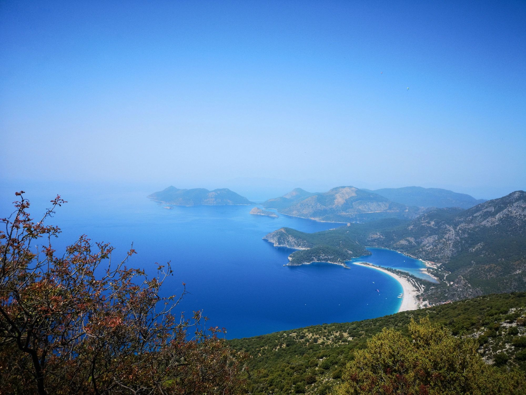 Wide view of Ölüdeniz Beach on the Lycian Way in Fethiye